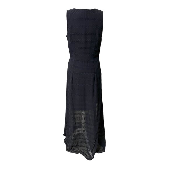 MICHAEL Michael Kors Women's Maxi Dress Navy Textured Sleeveless L V-Neck Boho - Picture 3 of 11